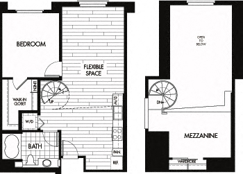 Floor plan for 1 bed, 1 bath, 911 sqft